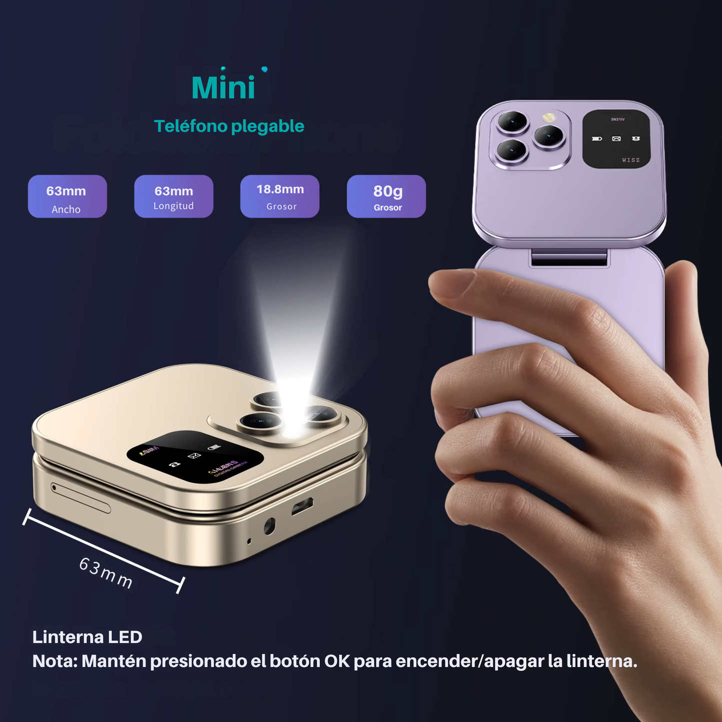 I16pro teléfono con tapa Fliio14 I17pro F15mini niños estudiantes 1000mah tarjeta de teléfono teléfono con tapa plegable alta capacidad móvil Batte K2r0